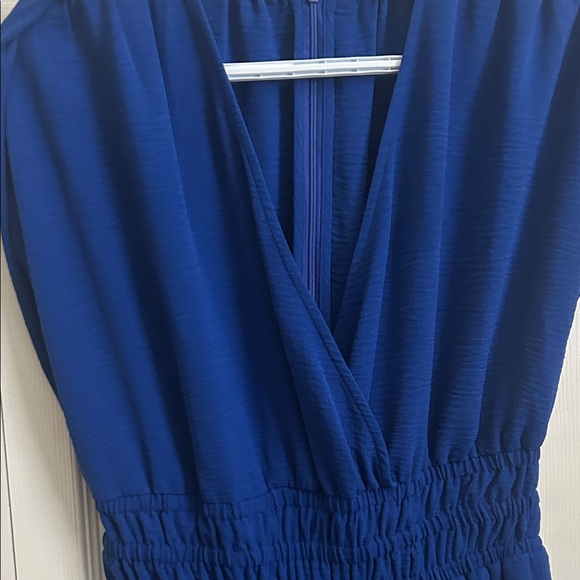 Calvin Klein Collection Royal Blue V-Neck Jumpsuit - Picture 1 of 4